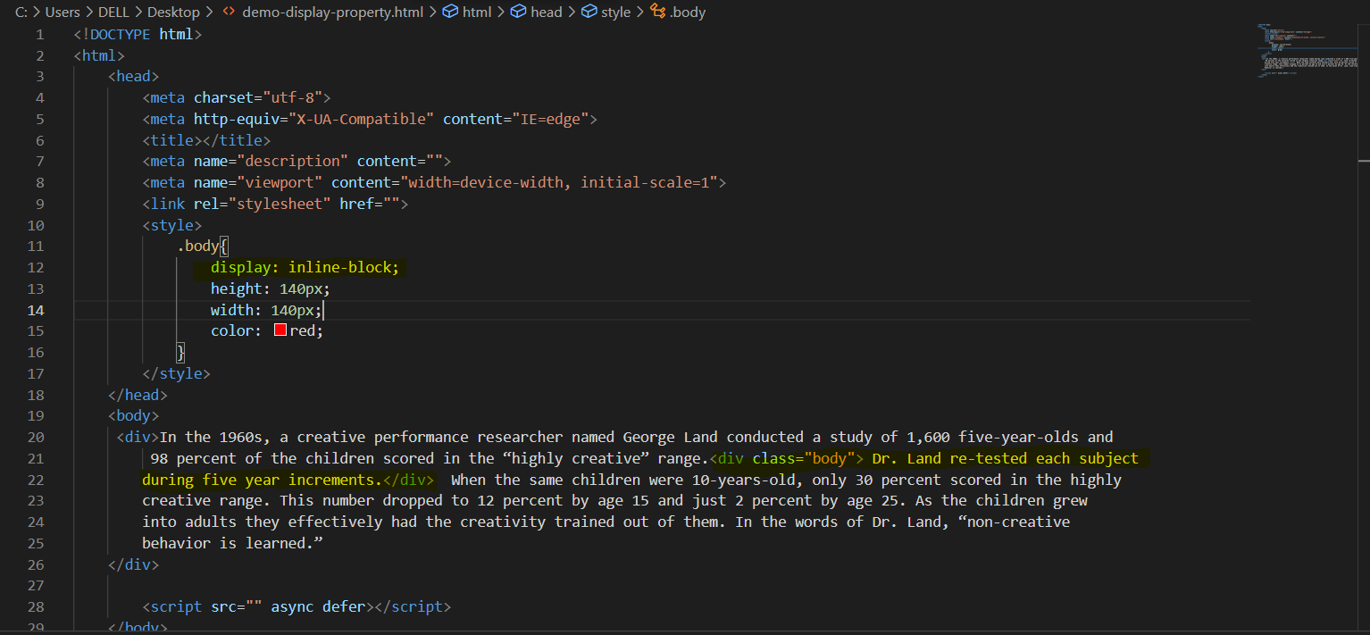 Display Properties in CSS